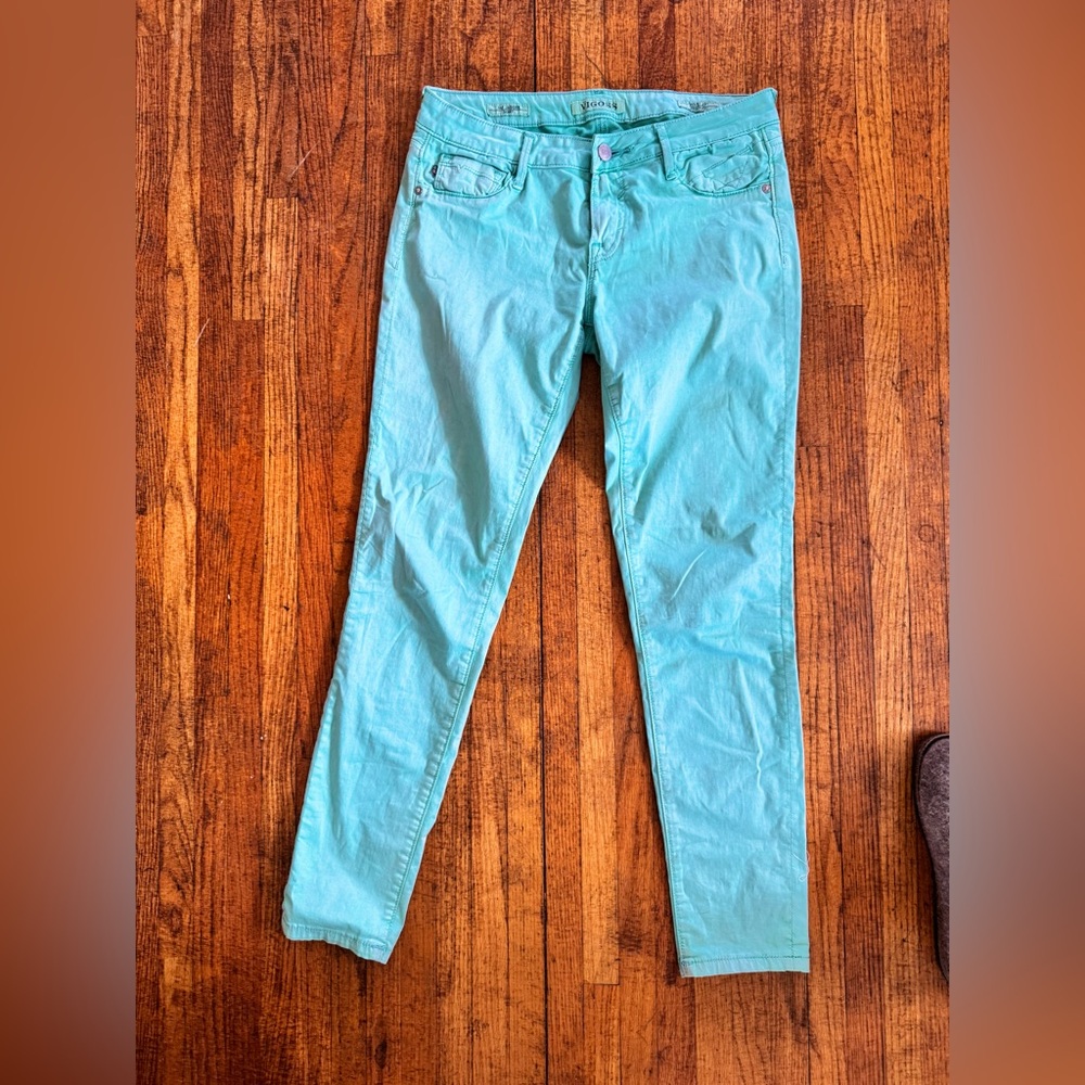 Vigoss The Jagger Women’s Mint Green Twill Skinny Jeans, waist 27, length 29